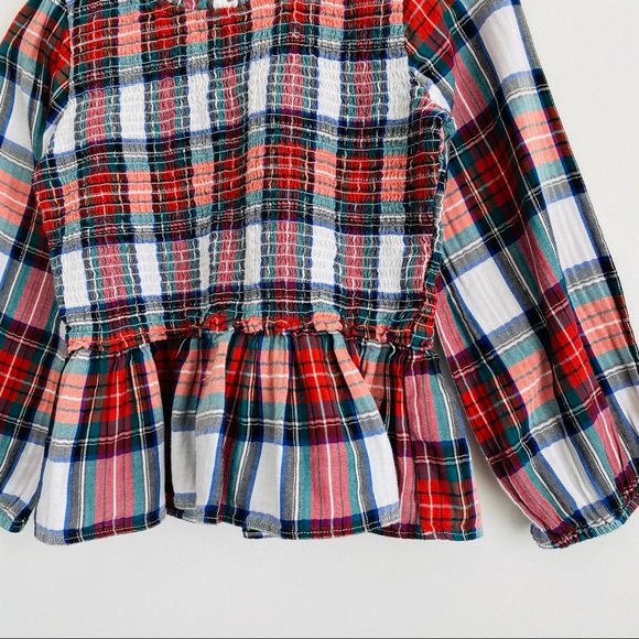 Crewcuts Ruffle Peplum Top in Snowy Stewart Tartan - Picture 4 of 9